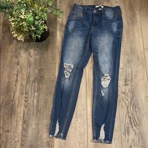 Blue distressed Skinny jeans
